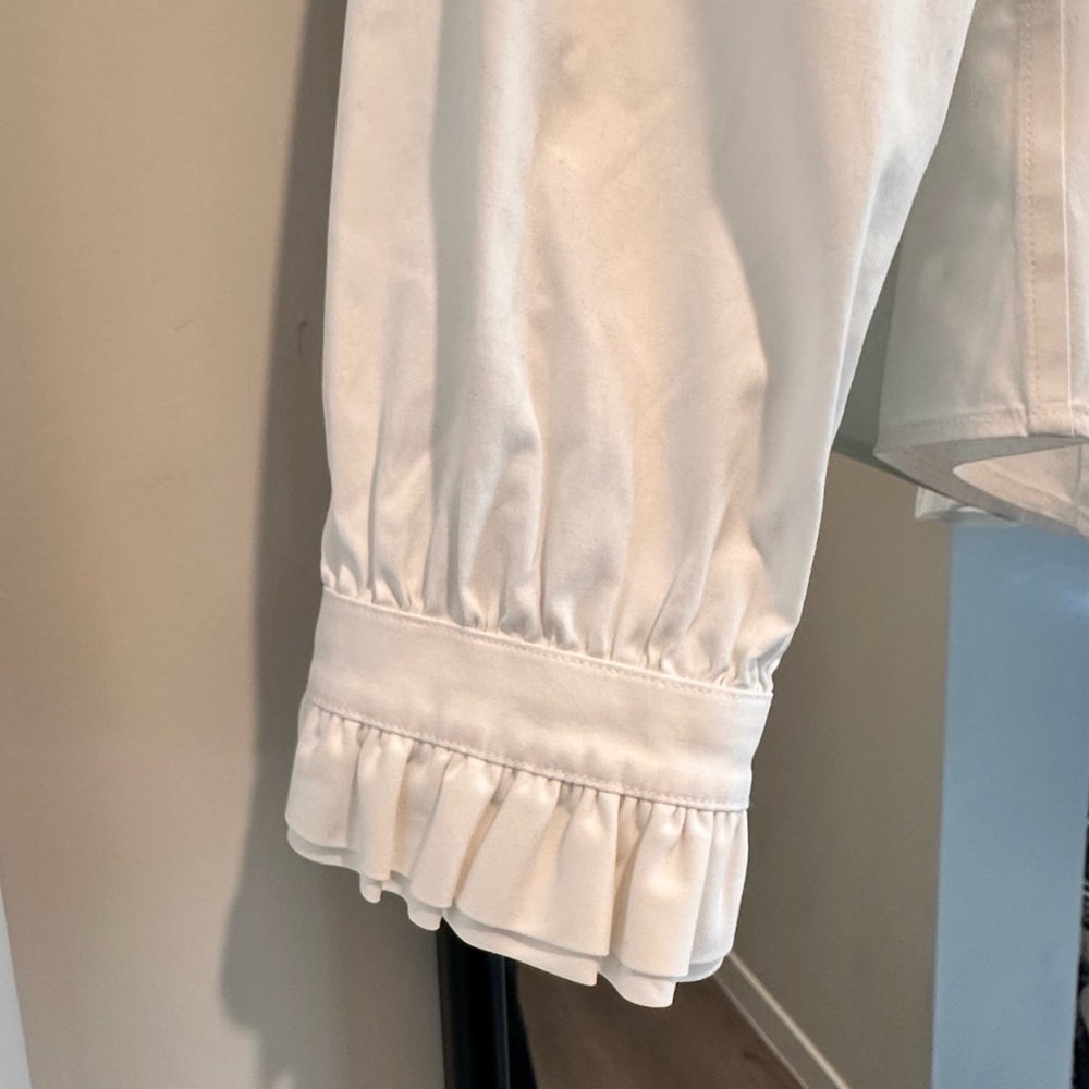 Brooks Brothers Cream Ruffled Blouse - Picture 3 of 4